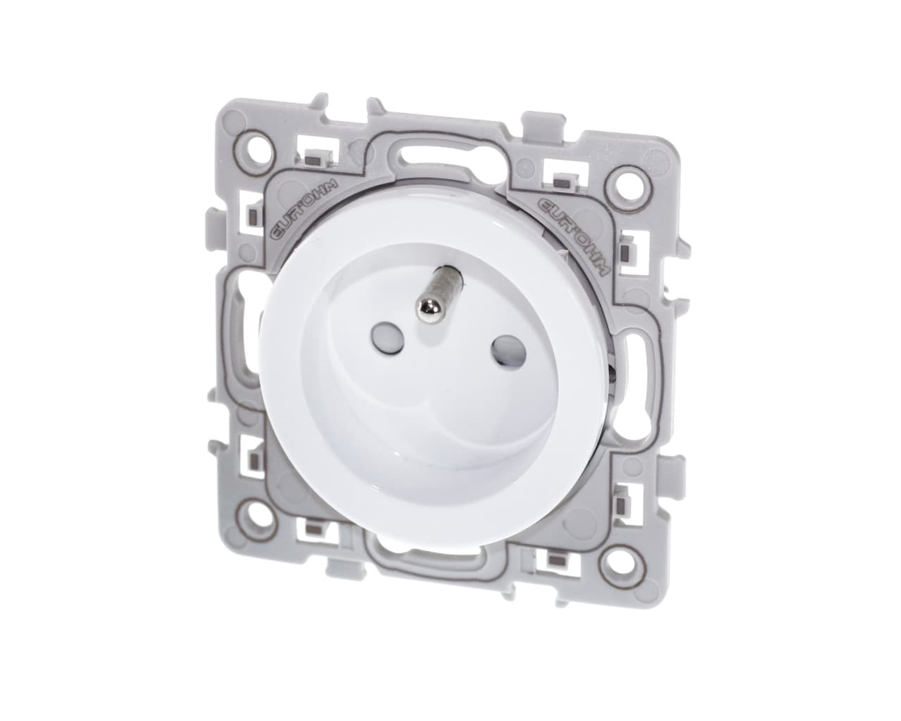 Prise de courant 2P+T 16A rénovation Blanc Eur'Ohm Square